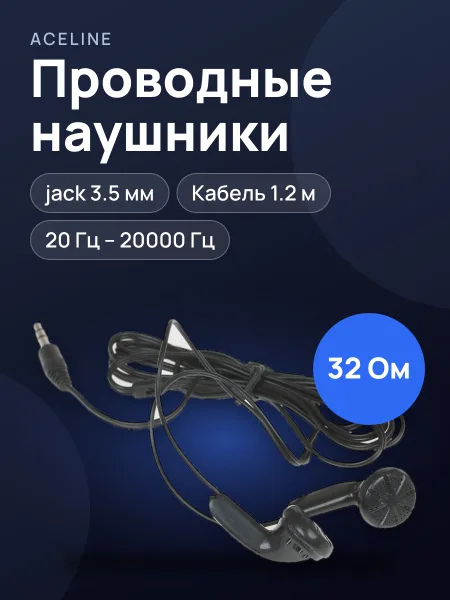 Фото товара Проводные наушники Aceline AE-015   черный 2016
