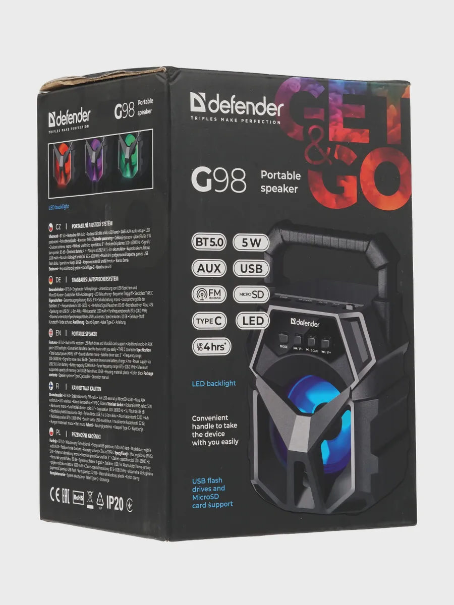 Портативная колонка Defender G98 черный — фото 7 из 7