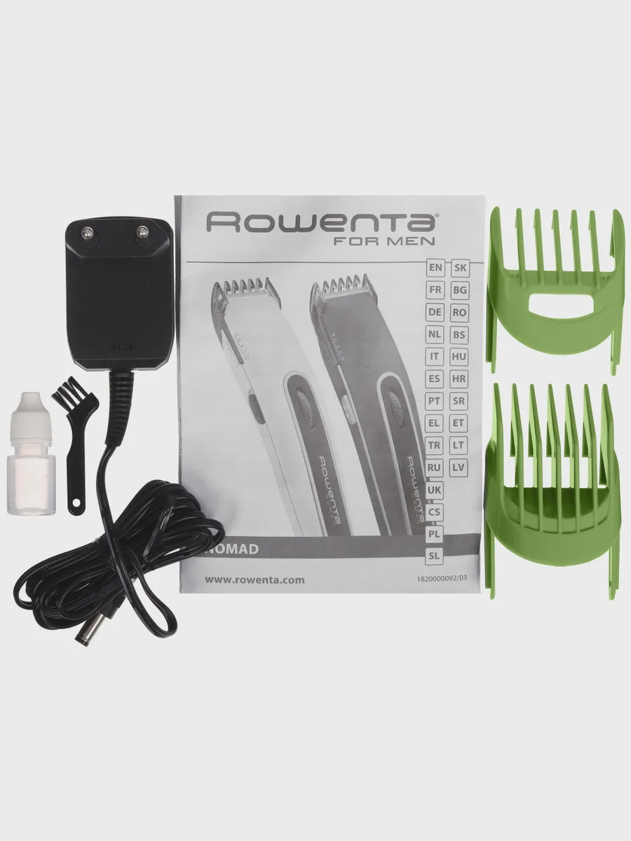 Машинка для стрижки Rowenta Sport Nomad TN1409F0 черный/зеленый , питание от аккумулятора/ — фото 8 из 10