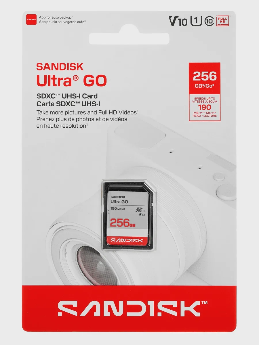 Карта памяти SanDisk Ultra GO SDXC 256 ГБ — фото 1 из 5