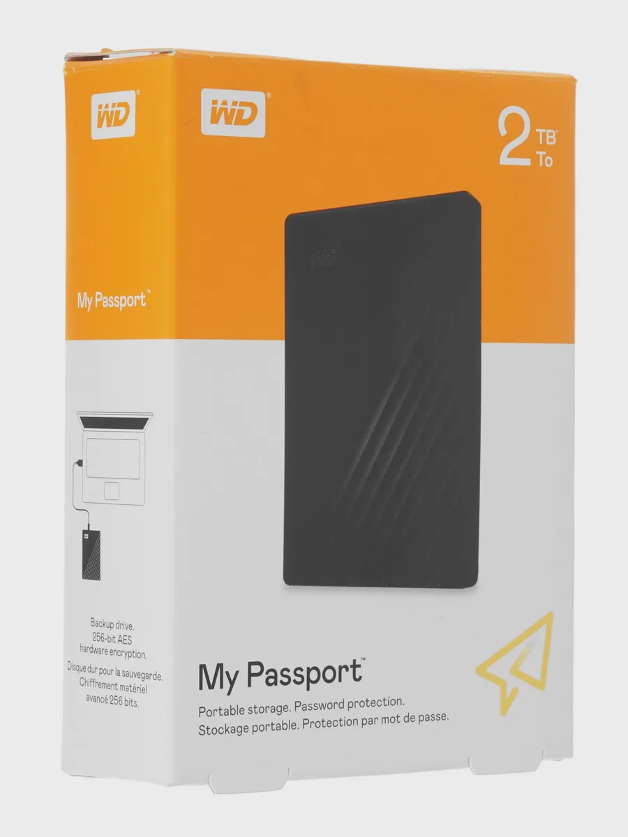 2.5" Внешний HDD WD My Passport [WDBYVG0020BBK-WESN] 2 ТБ USB 3.2 Gen 1 Type-A — фото 7 из 7