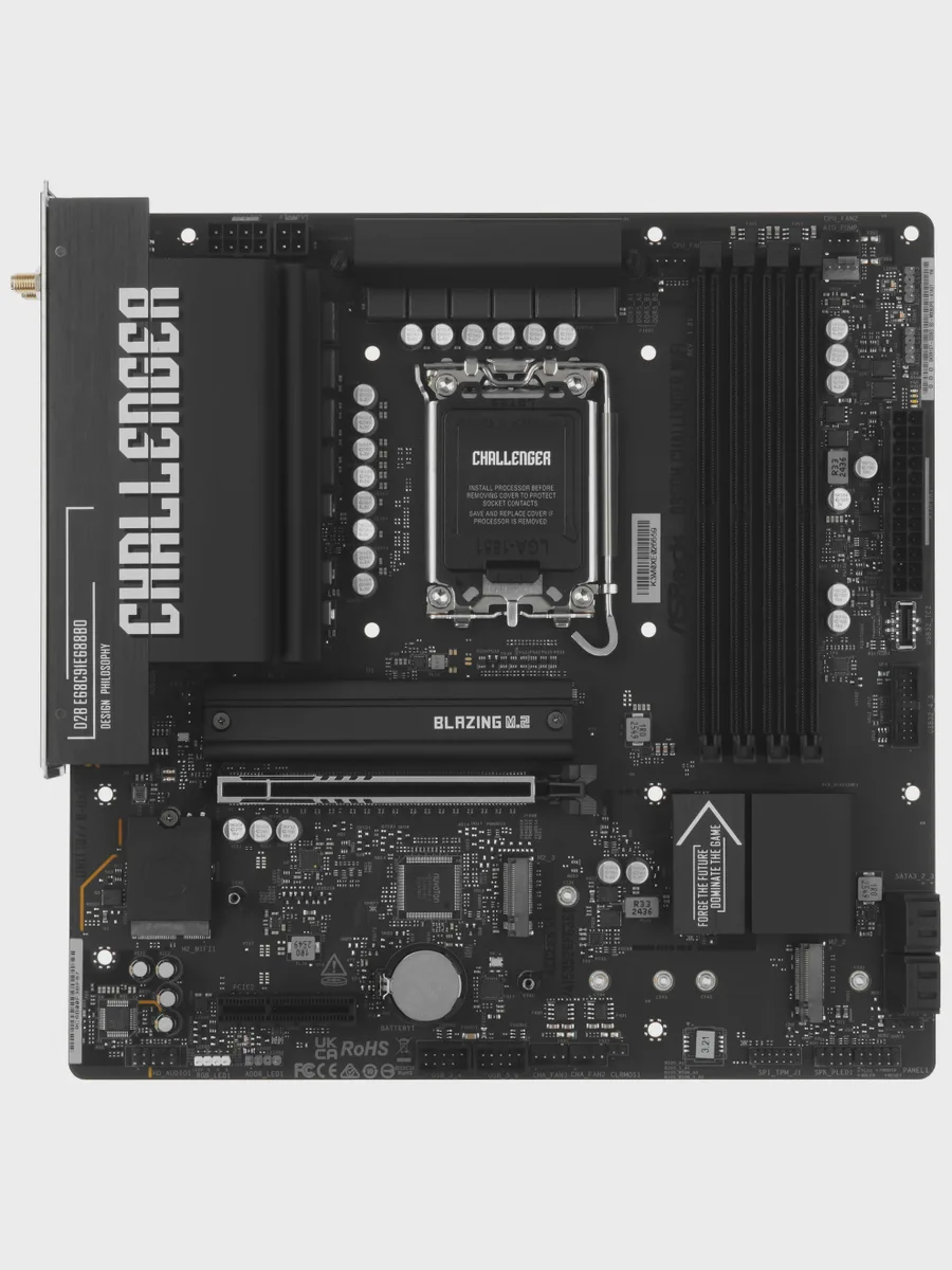 Материнская плата ASRock B860M Challenger WiFi, LGA 1851, Micro-ATX — фото 2 из 11