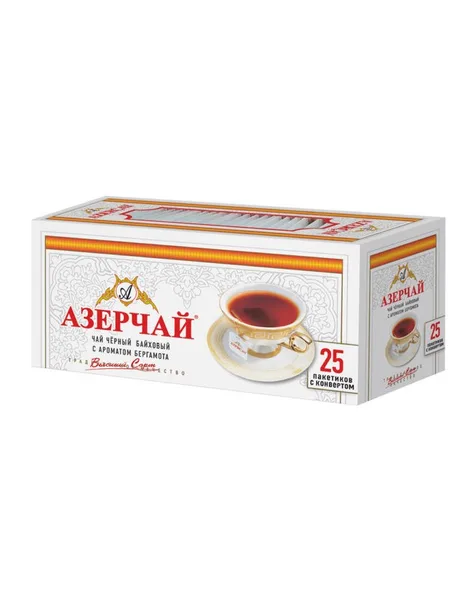 Фото товара Чай Азерчай чёрный байховый с бергамотом, 25 пакетиков по 2 г в конвертах