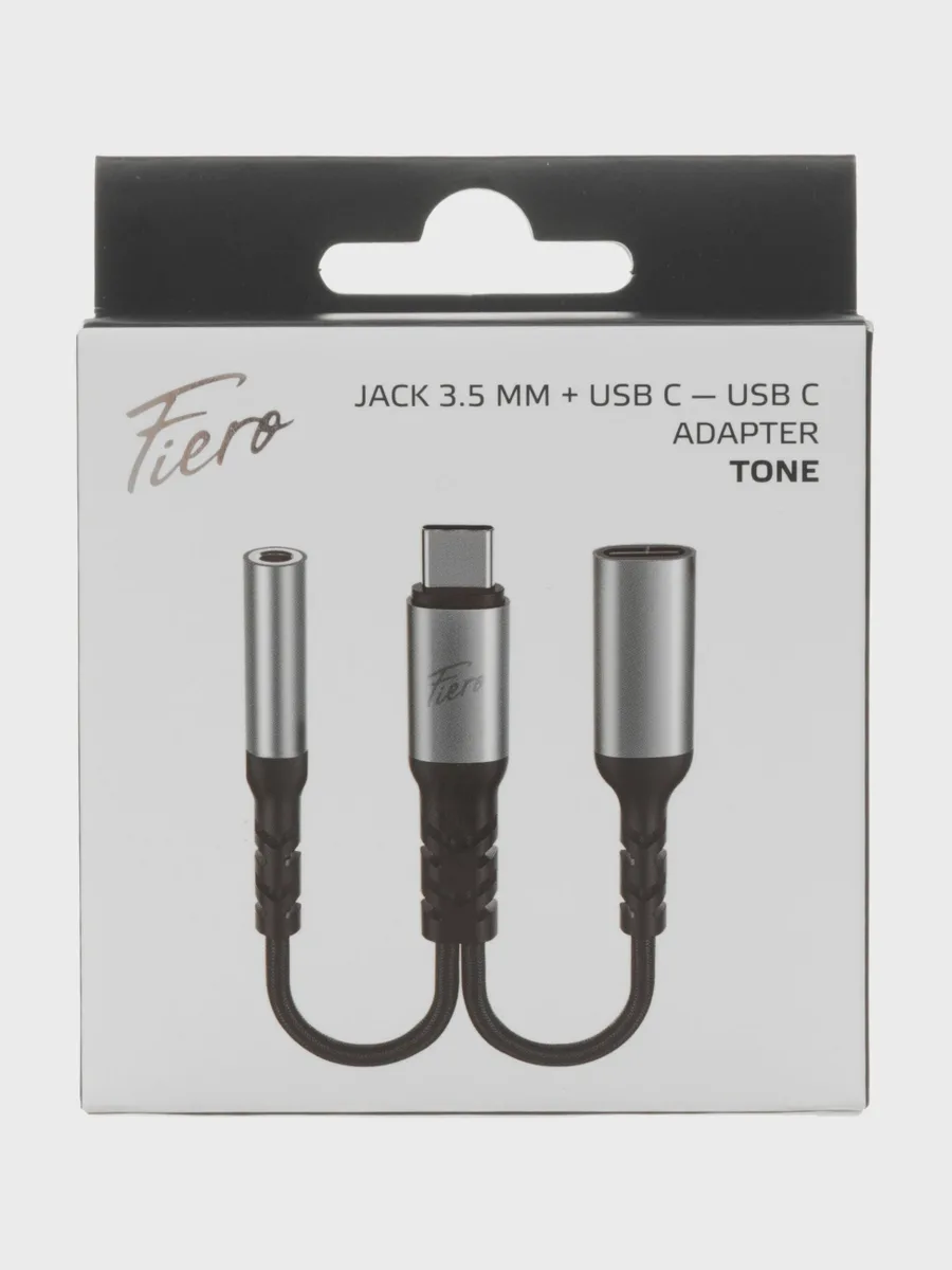 Кабель FIERO USB Type-C Male - jack 3.5 мм, USB Type-C Female — фото 6 из 8