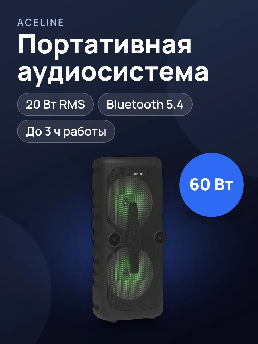 Портативная аудиосистема Aceline APA-100 черный — фото 1 из 10