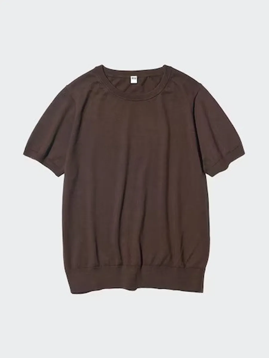Женский свитер с круглым вырезом и защитой от УФ-излучения DARK BROWN — фото 2 из 3