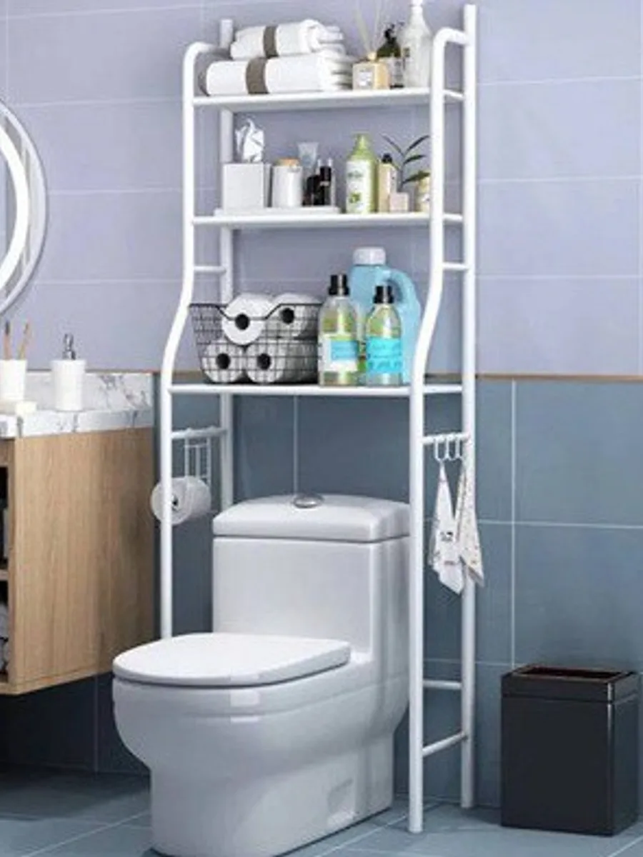 Этажерка напольная для унитаза и ванной комнаты Toilet Rack Spray Painting TW-101 белая — фото 2 из 2