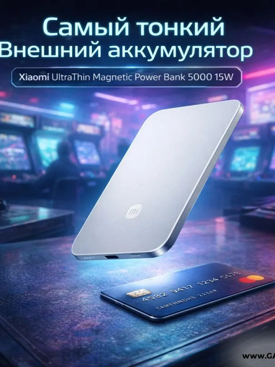 Внешний аккумулятор Xiaomi UltraThin Magnetic Power Bank 5000 15W — фото 1 из 2