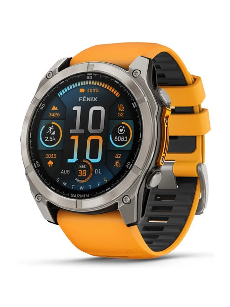 Garmin Fenix 8 51MM, AMOLED, Sapphire Bare Titanium Black With Chestnut Leather Band Plus Graphite 51mm — фото 2 из 4