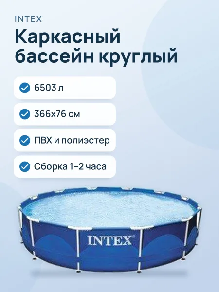 Фото товара Каркасный бассейн Metal Frame круглый 6503 л