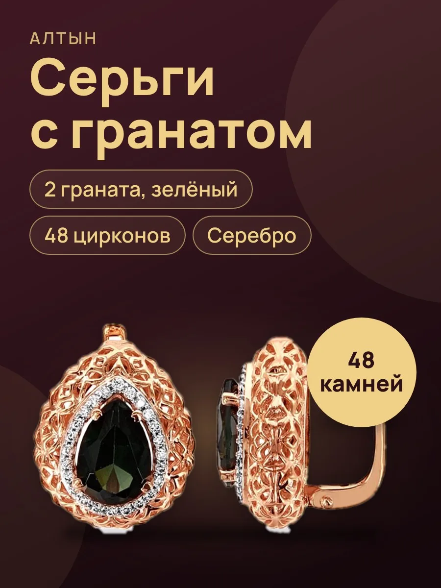 Серьги с камнем ССКс-5339-р — фото 1 из 3