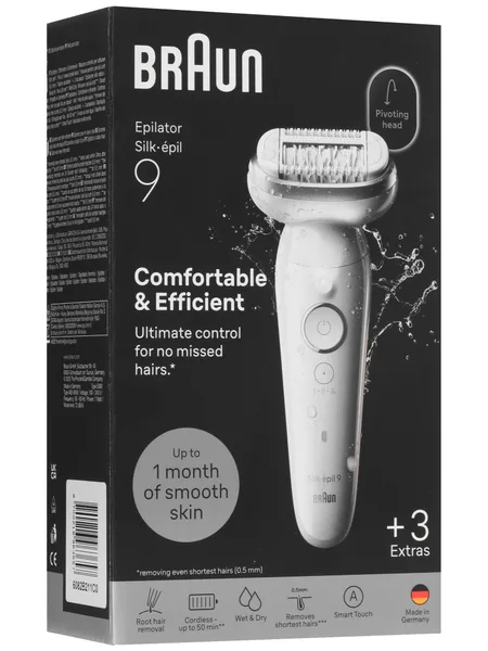 Фото товара Эпилятор Braun Silk-épil 9 SES9-030, сухая и влажная эпиляция