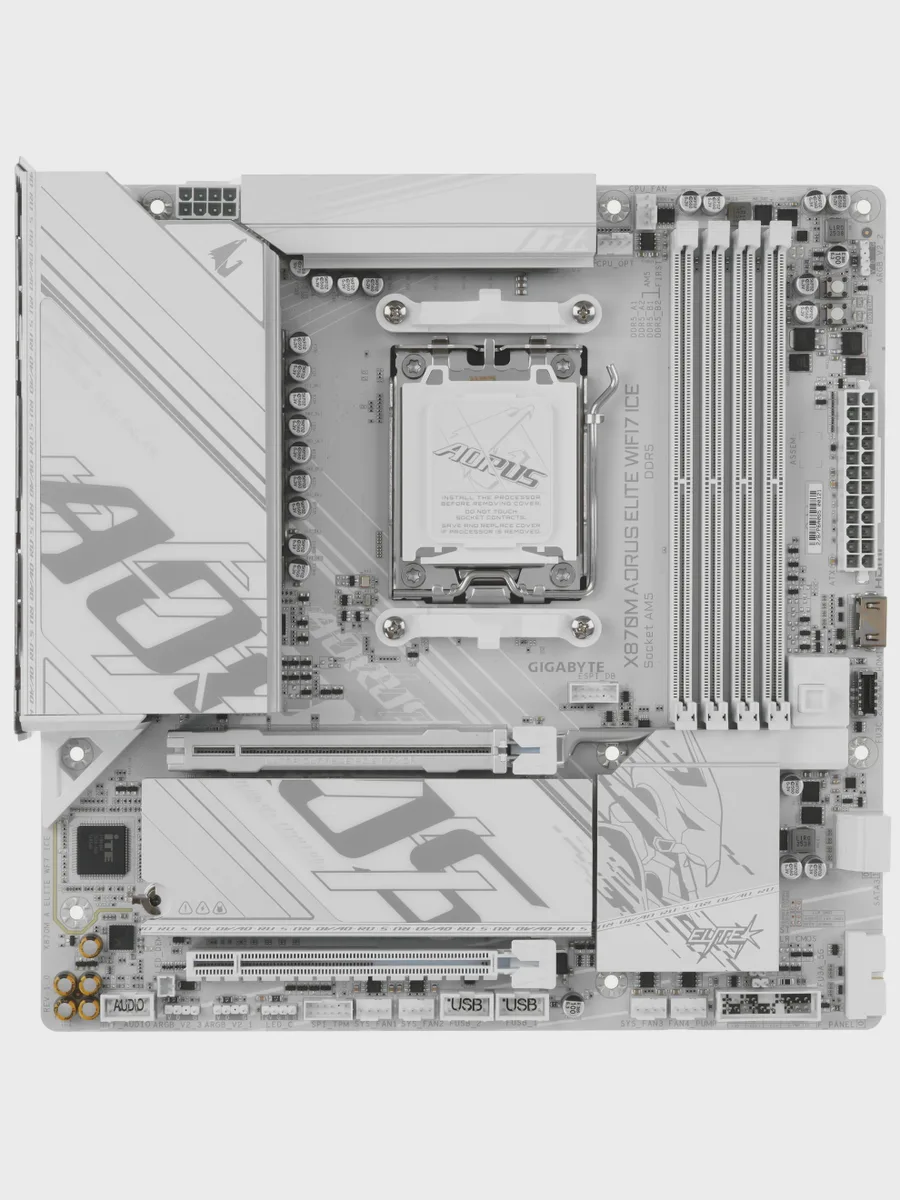 Материнская плата GIGABYTE X870M AORUS ELITE WIFI7 ICE, AM5, Micro-ATX — фото 3 из 11